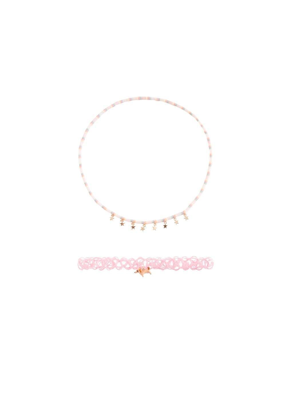 Pink Lt Pastel Combined Necklace, Set Of 2, Kids Girls, Light-Pastel Pink, large image number 1