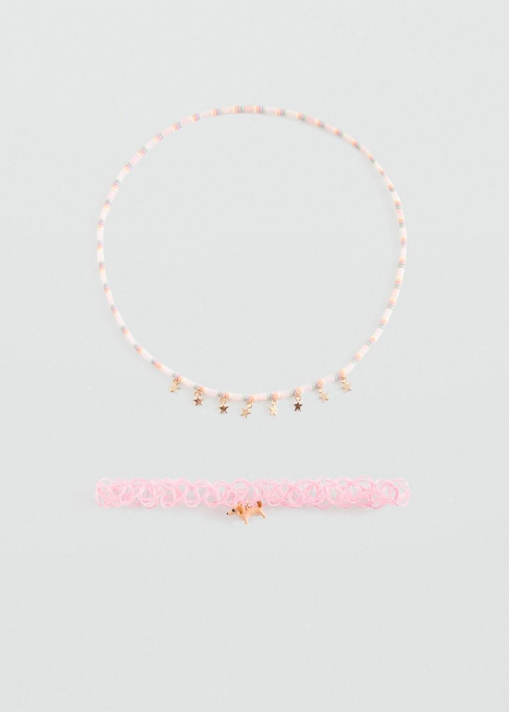 Pink Lt Pastel Combined Necklace, Set Of 2, Kids Girls, Light-Pastel Pink, large image number 2