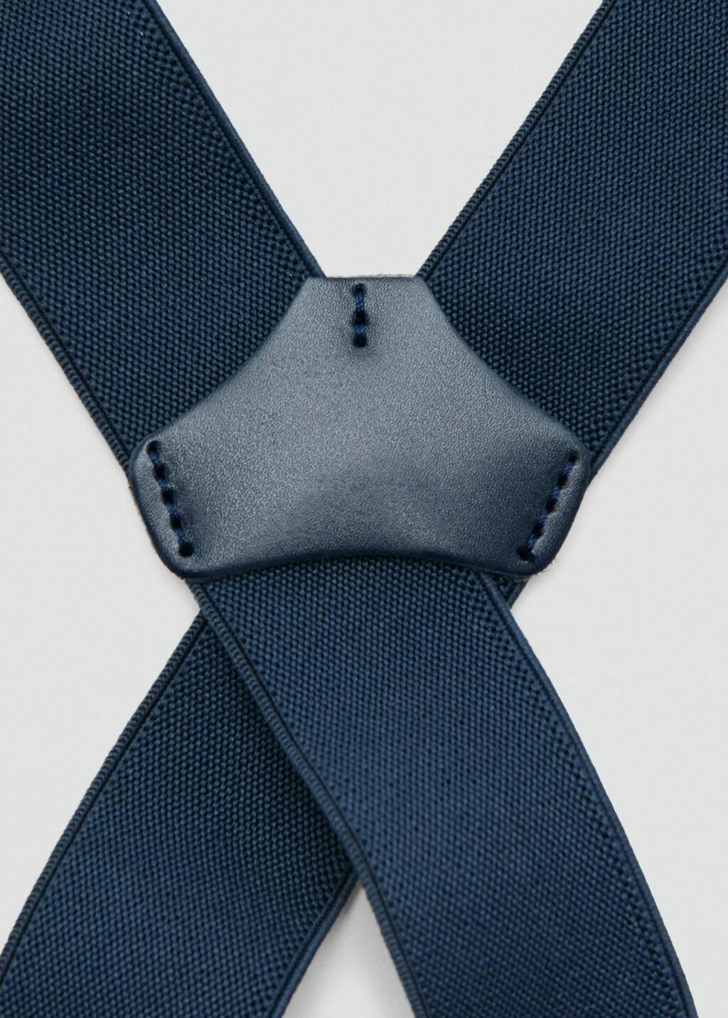Navy Adjustable Elastic Straps With Leather Details, Navy, large image number 0