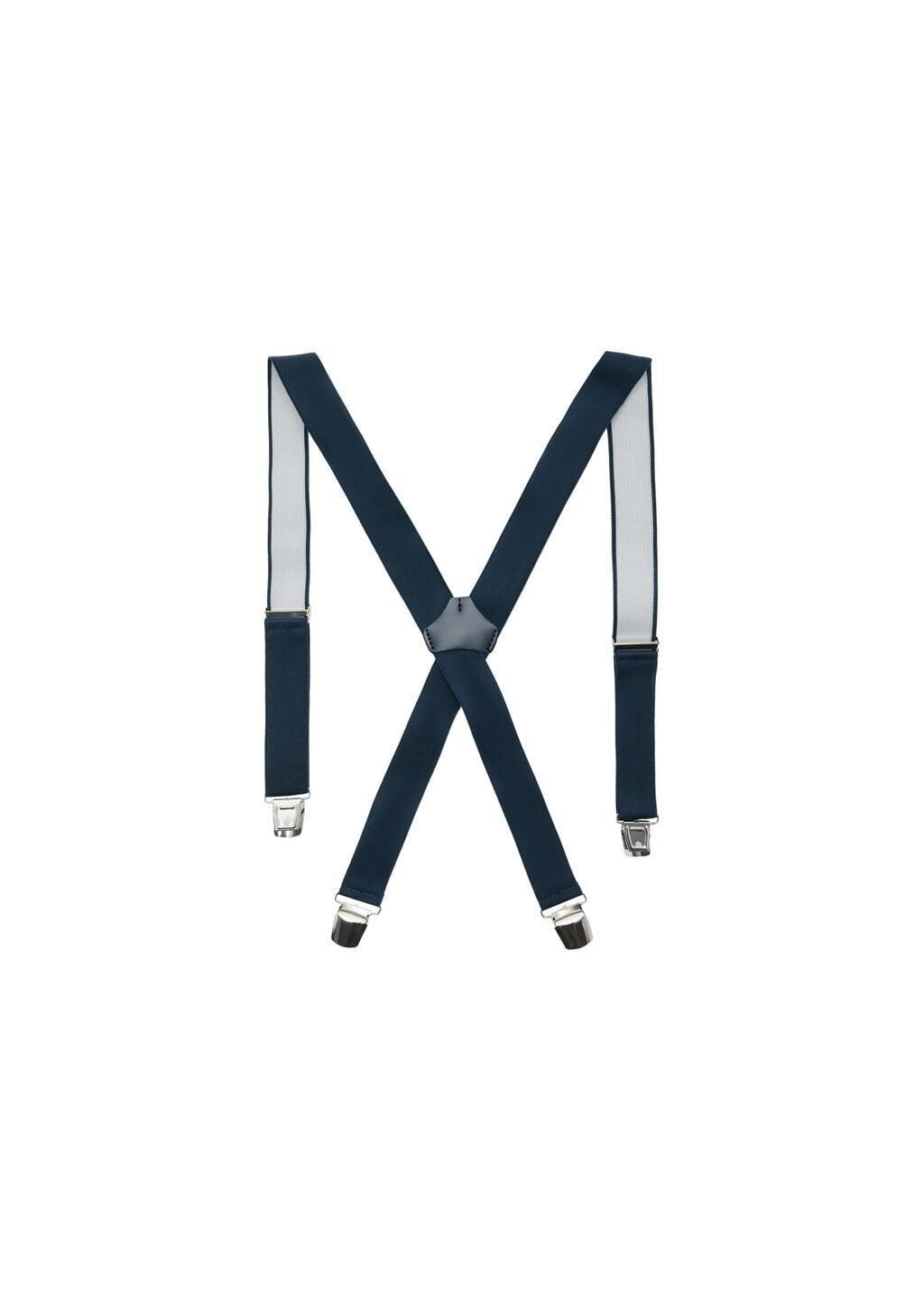 Navy Adjustable Elastic Straps With Leather Details, Navy, large image number 2