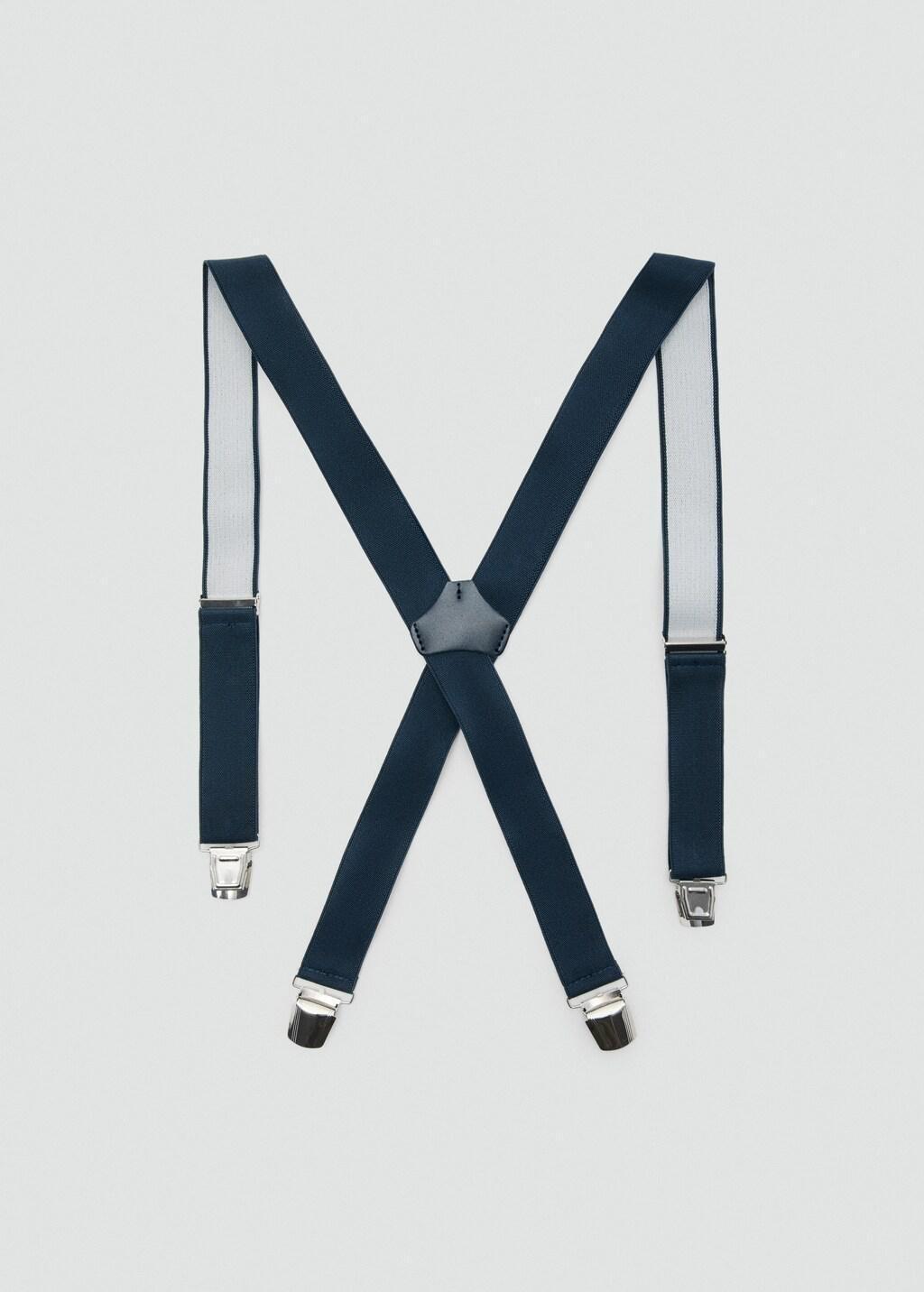 Navy Adjustable Elastic Straps With Leather Details, Navy, large image number 3
