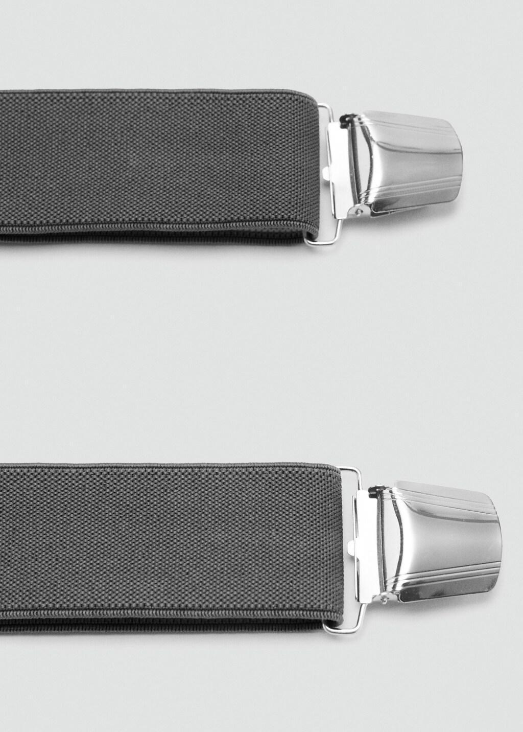 Grey Adjustable Elastic Straps With Leather Details, Grey, large image number 2