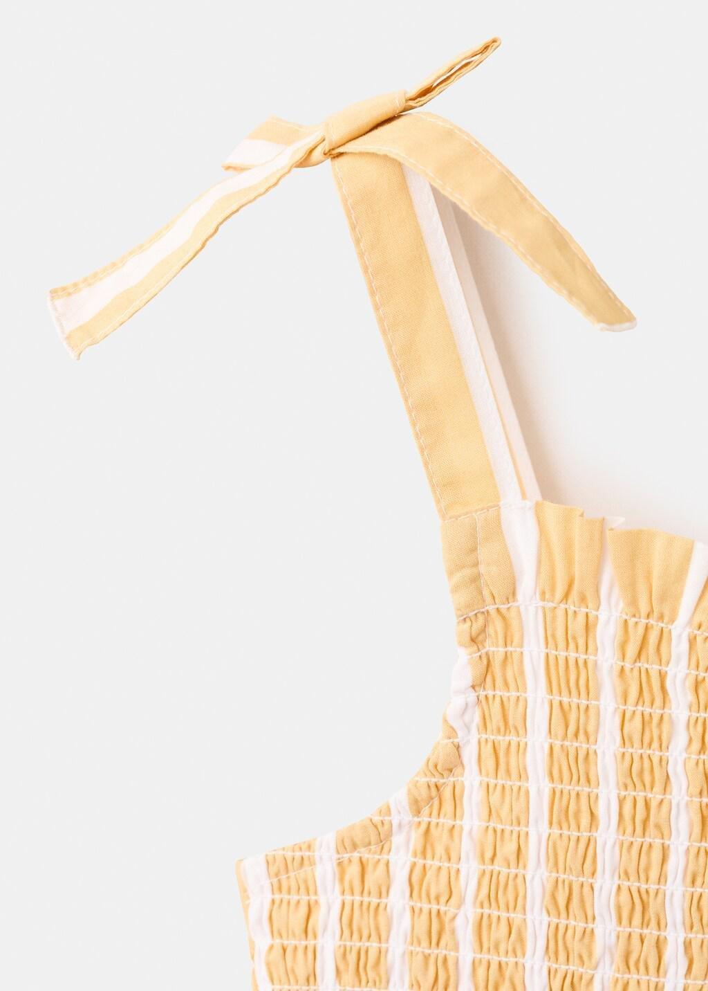Yellow Striped Playsuit With Ruched Detail, Kids Girls, Yellow, large image number 5