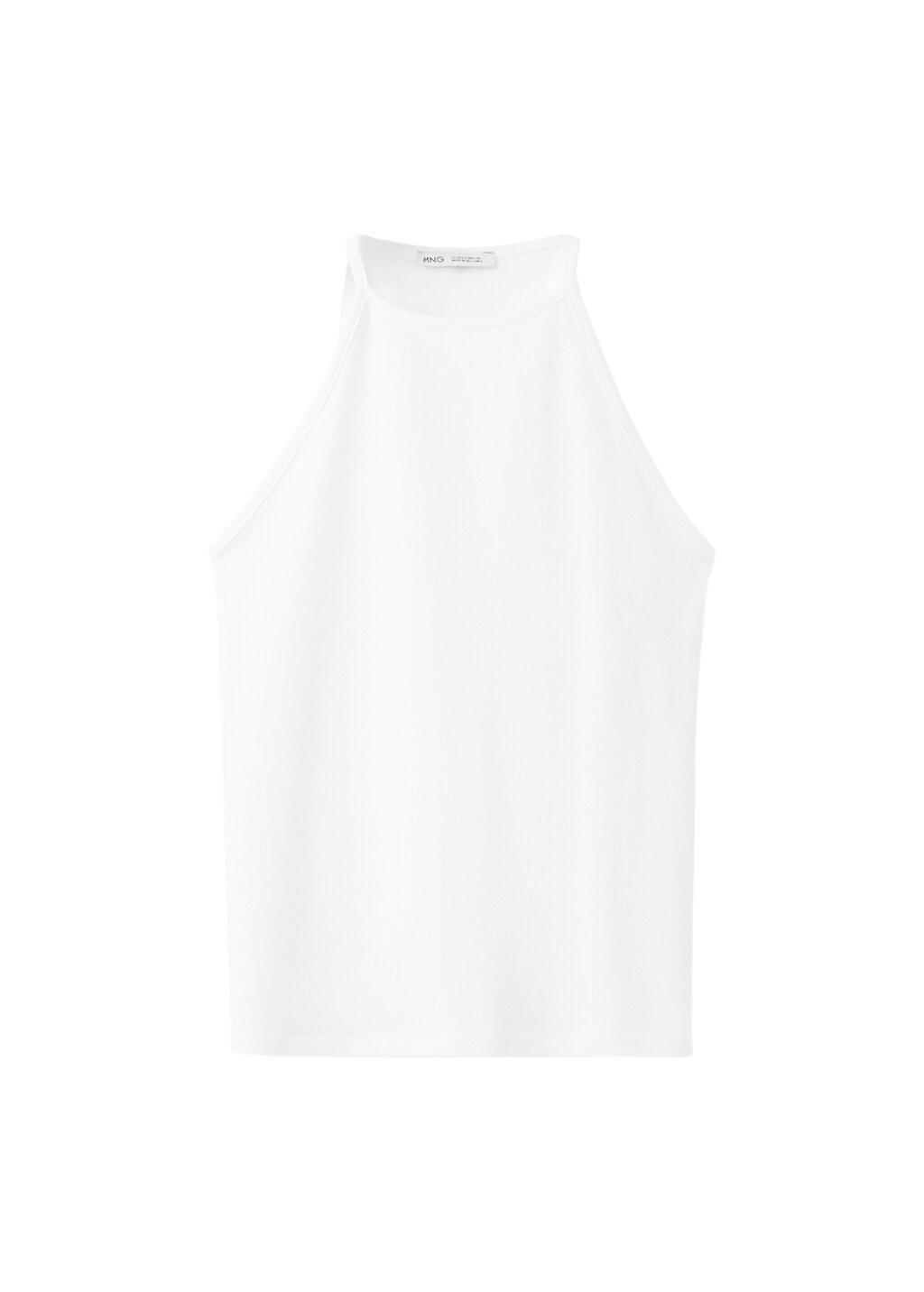 White Halter Cotton Top, White, large image number 6