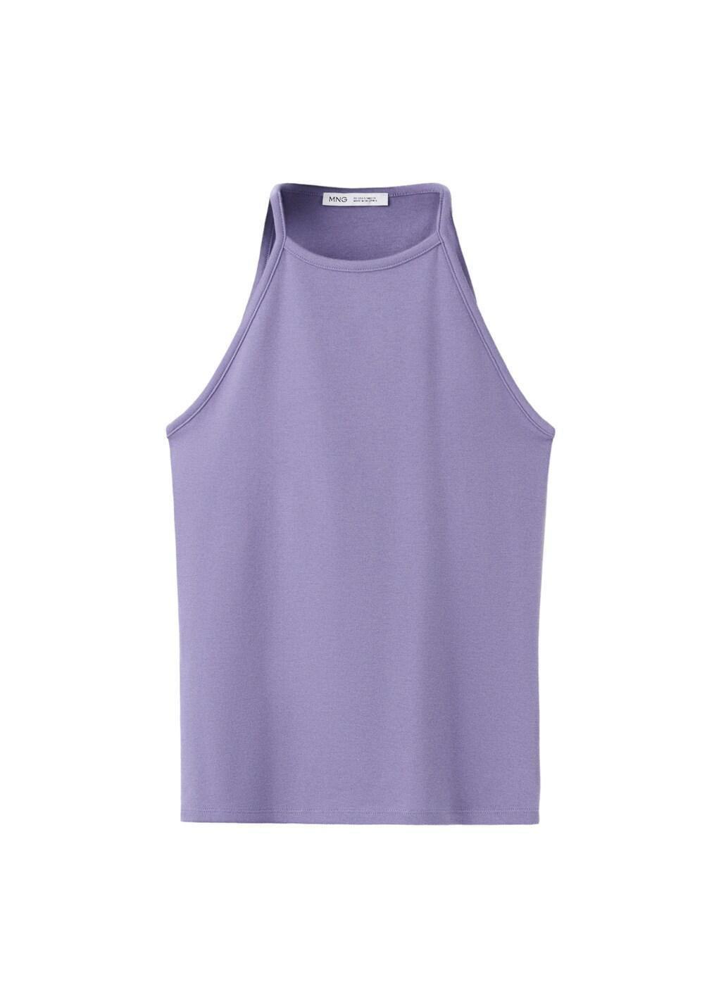 Purple Lt Pastel Halter Cotton Top, Light-Pastel Purple, large image number 6