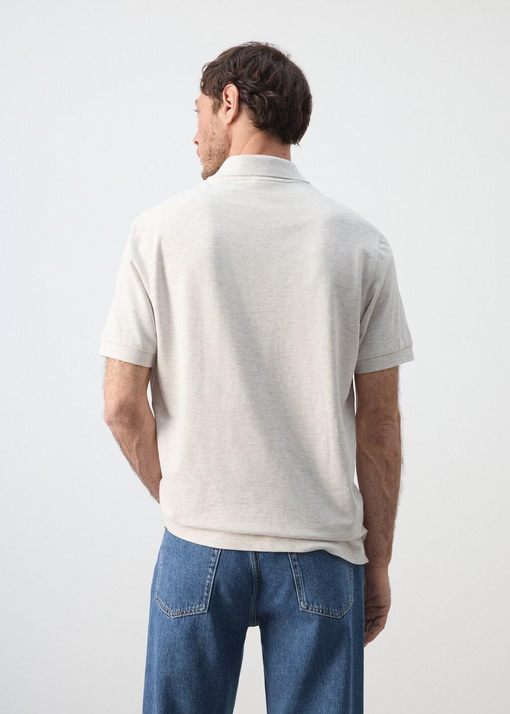 Beige Regular-Fit Cotton Piqu&atilde;&copy; Polo Shirt, Light Beige, large image number 2