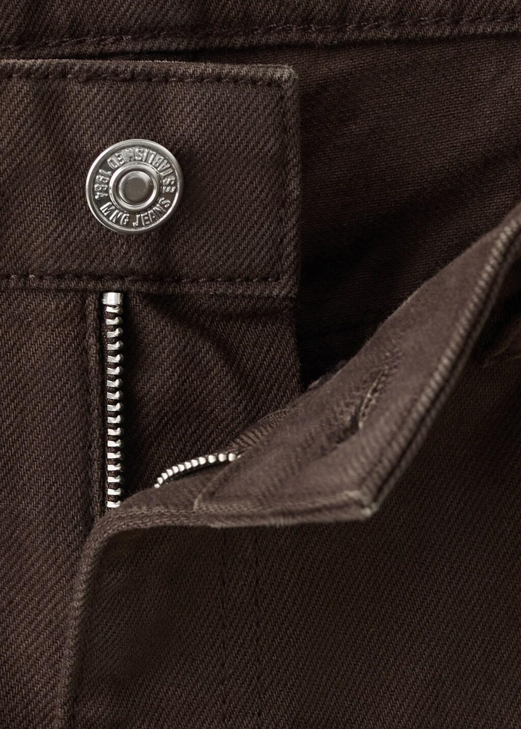 Brown Straight-Cut Bermuda Shorts With Frayed Hem, Dark Brown, large image number 5