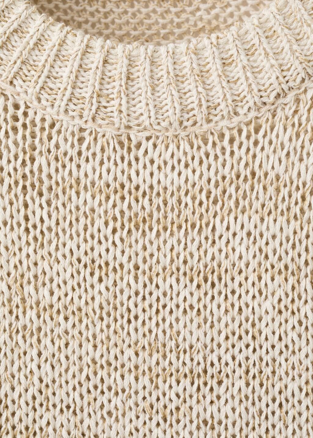 Beige Short-Sleeve Marl Knit Jumper, Light Beige, medium
