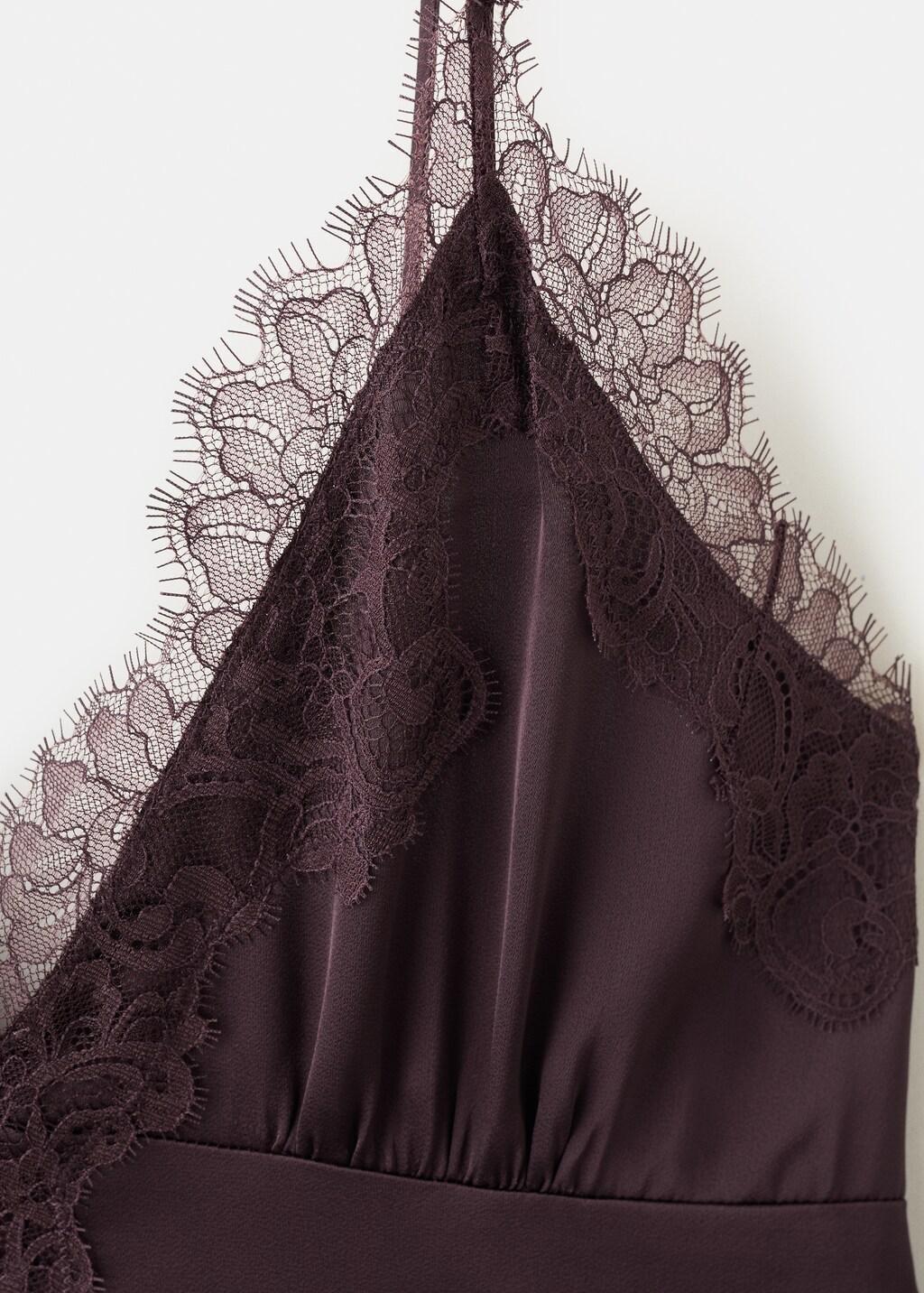 Purple Satin Lace Dress, Light-Pastel Purple, large image number 1