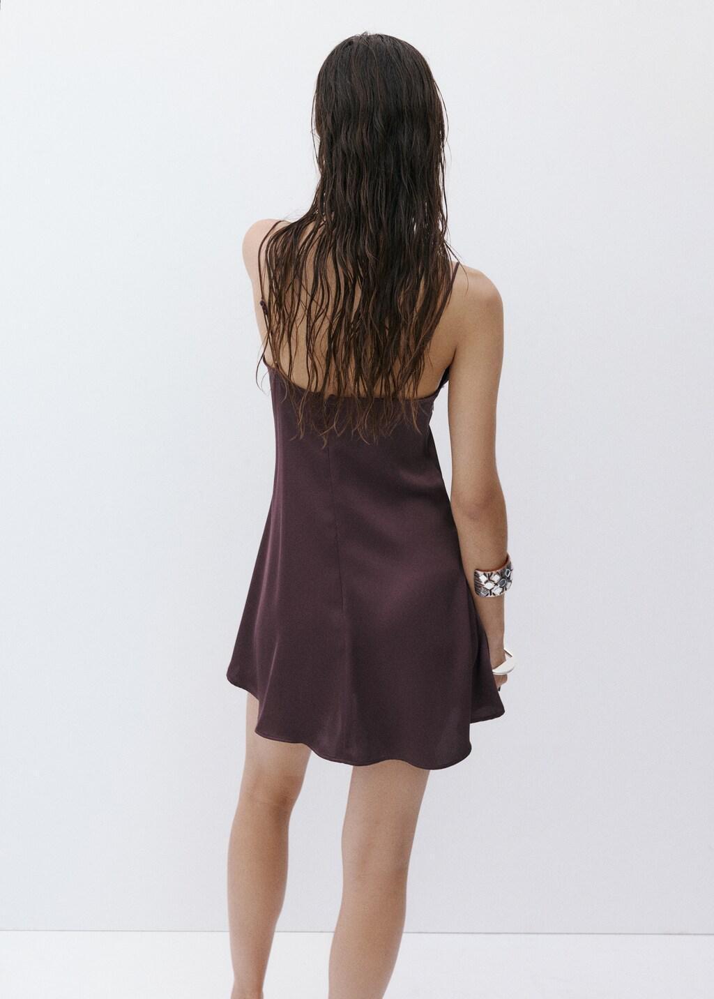 Purple Satin Lace Dress, Light-Pastel Purple, large image number 2