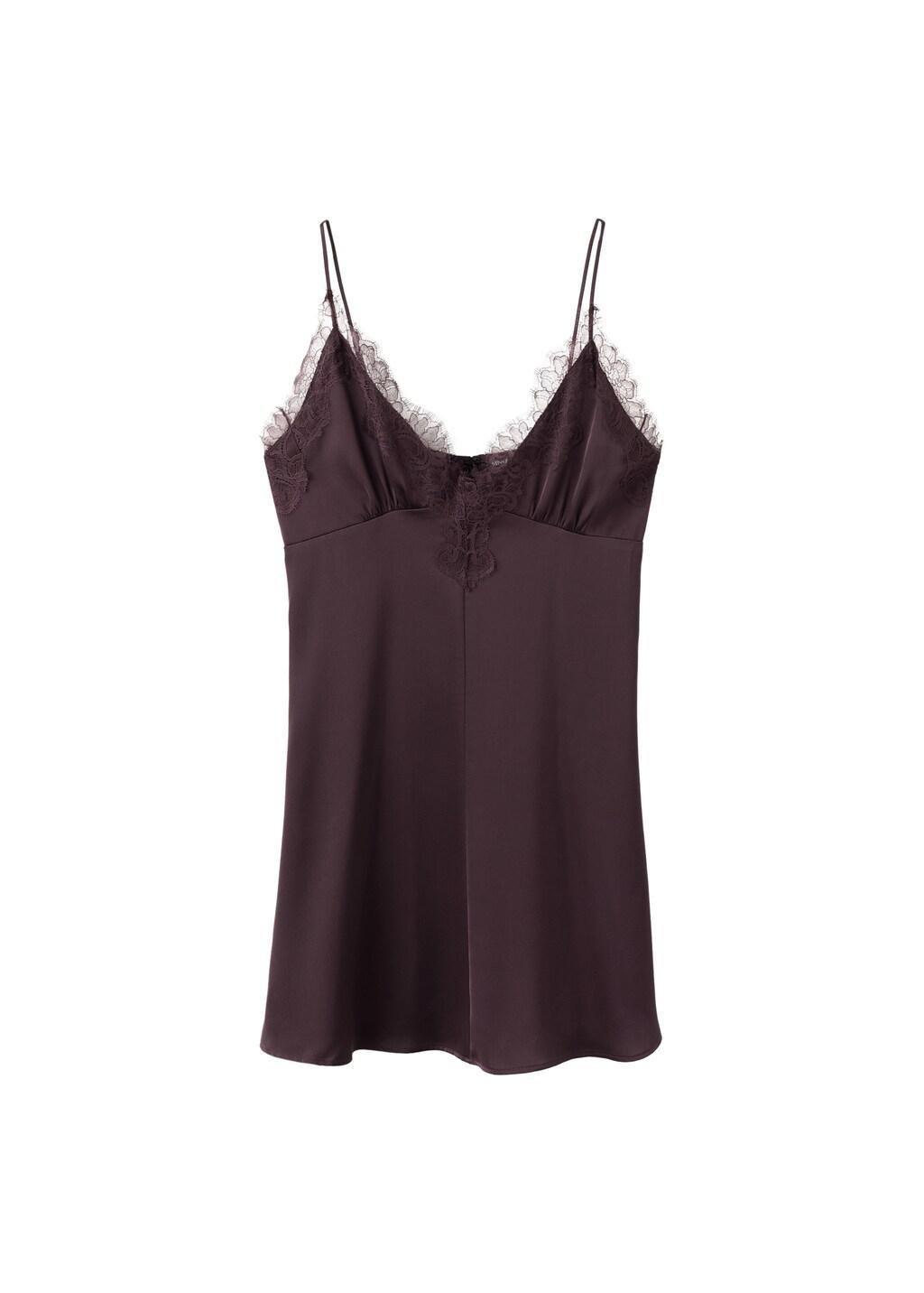Purple Satin Lace Dress, Light-Pastel Purple, large image number 6
