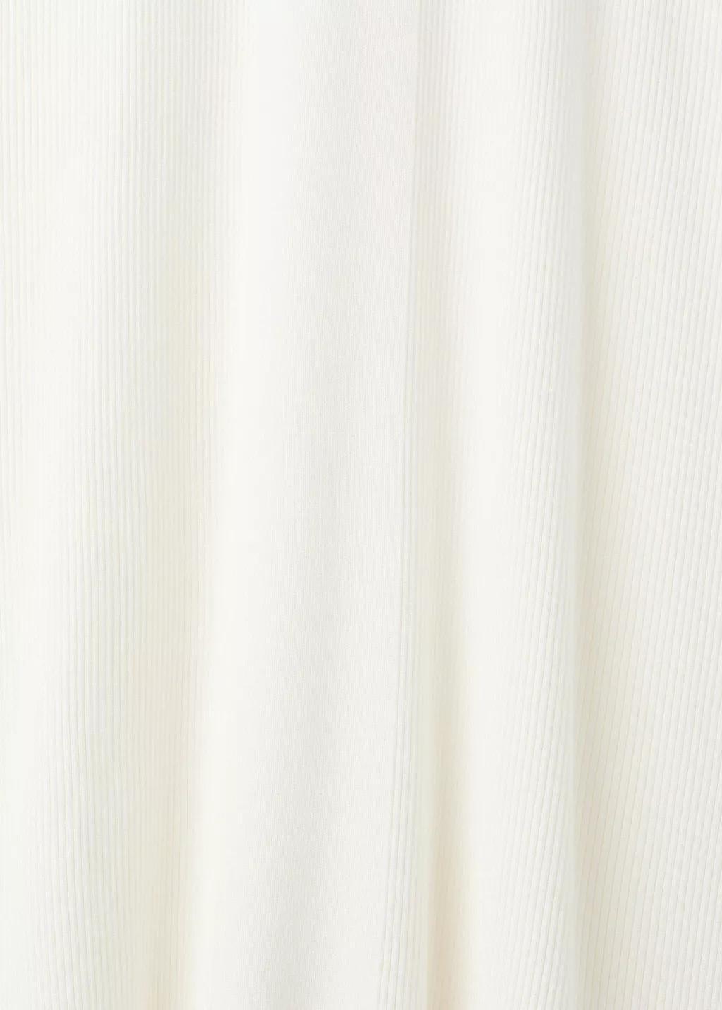 WHITE V-neck knitted dress, White, large image number 5