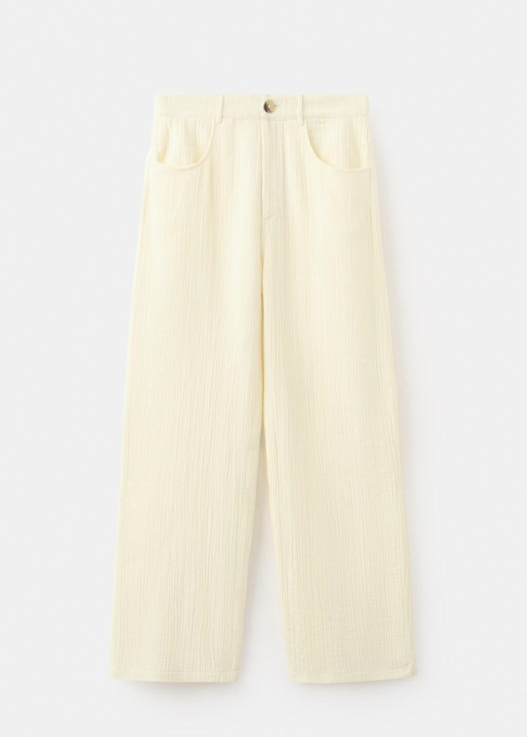 Yellow Balloon Crinkle Trousers, Yellow, large image number 7