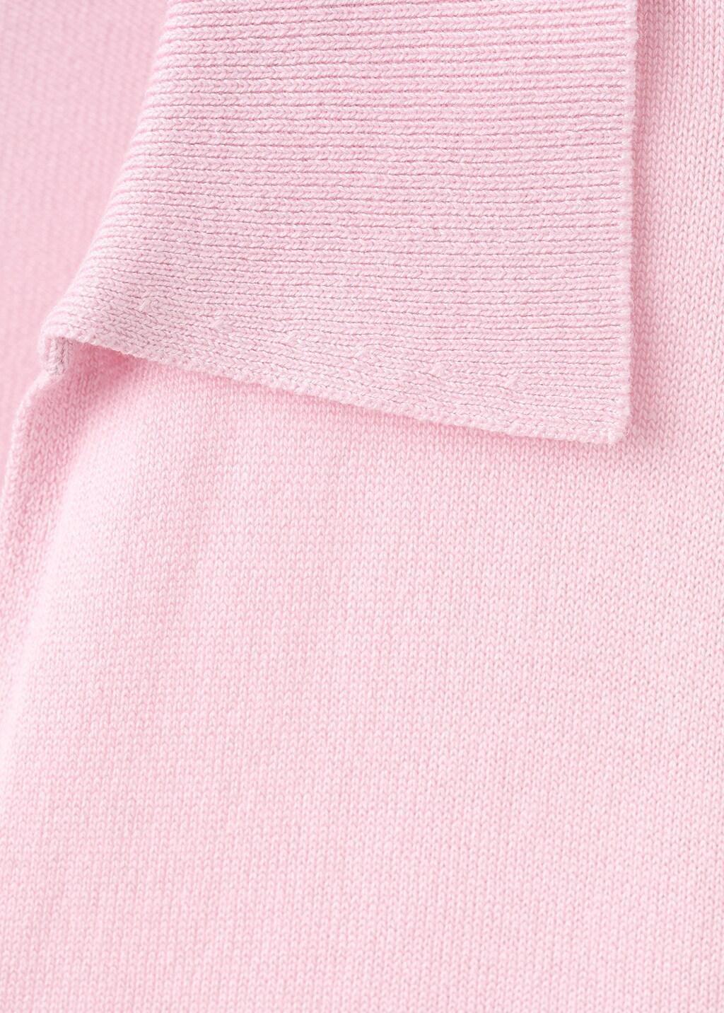 Pink Fitted Fine-Knit Polo, Pink, large image number 1