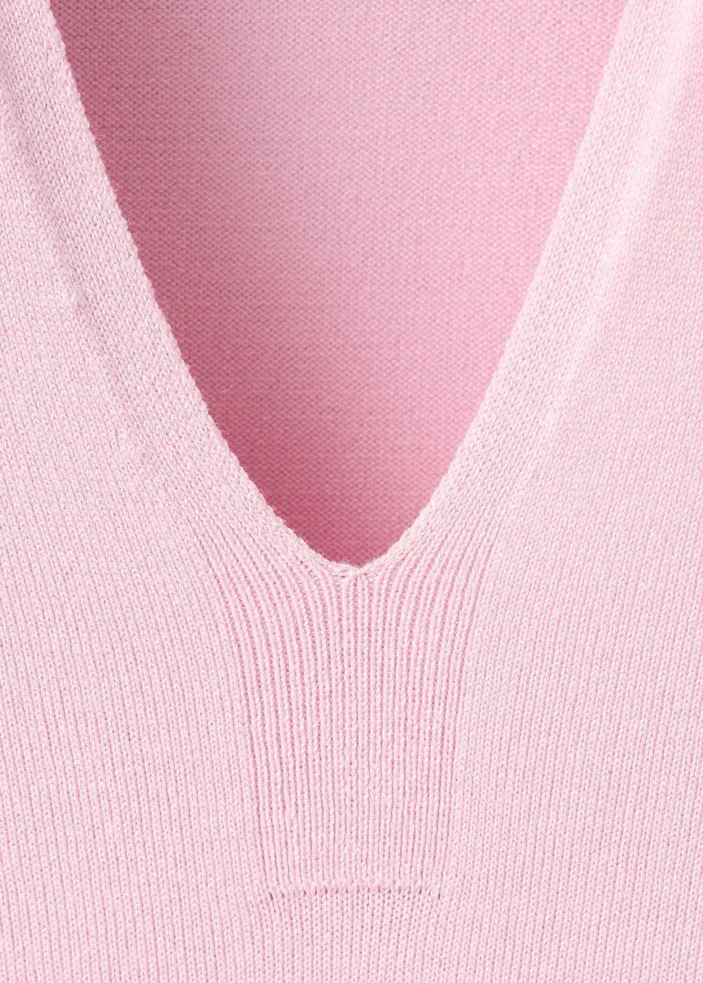 Pink Fitted Fine-Knit Polo, Pink, large image number 5