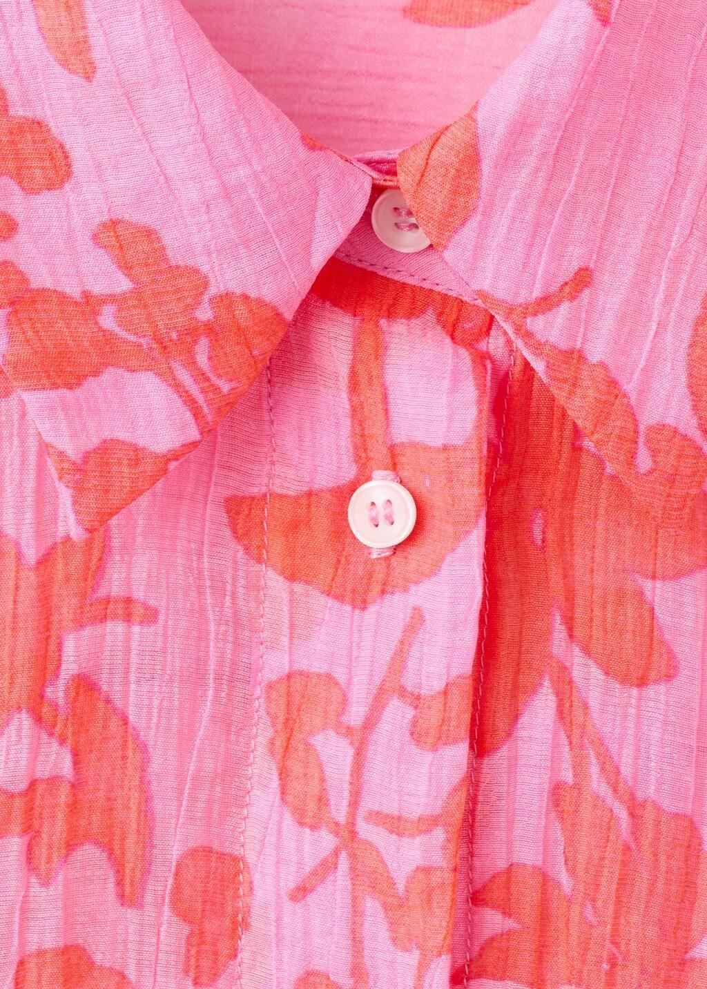 Pink Floral Print Lyocell Shirt, Pink, large image number 1