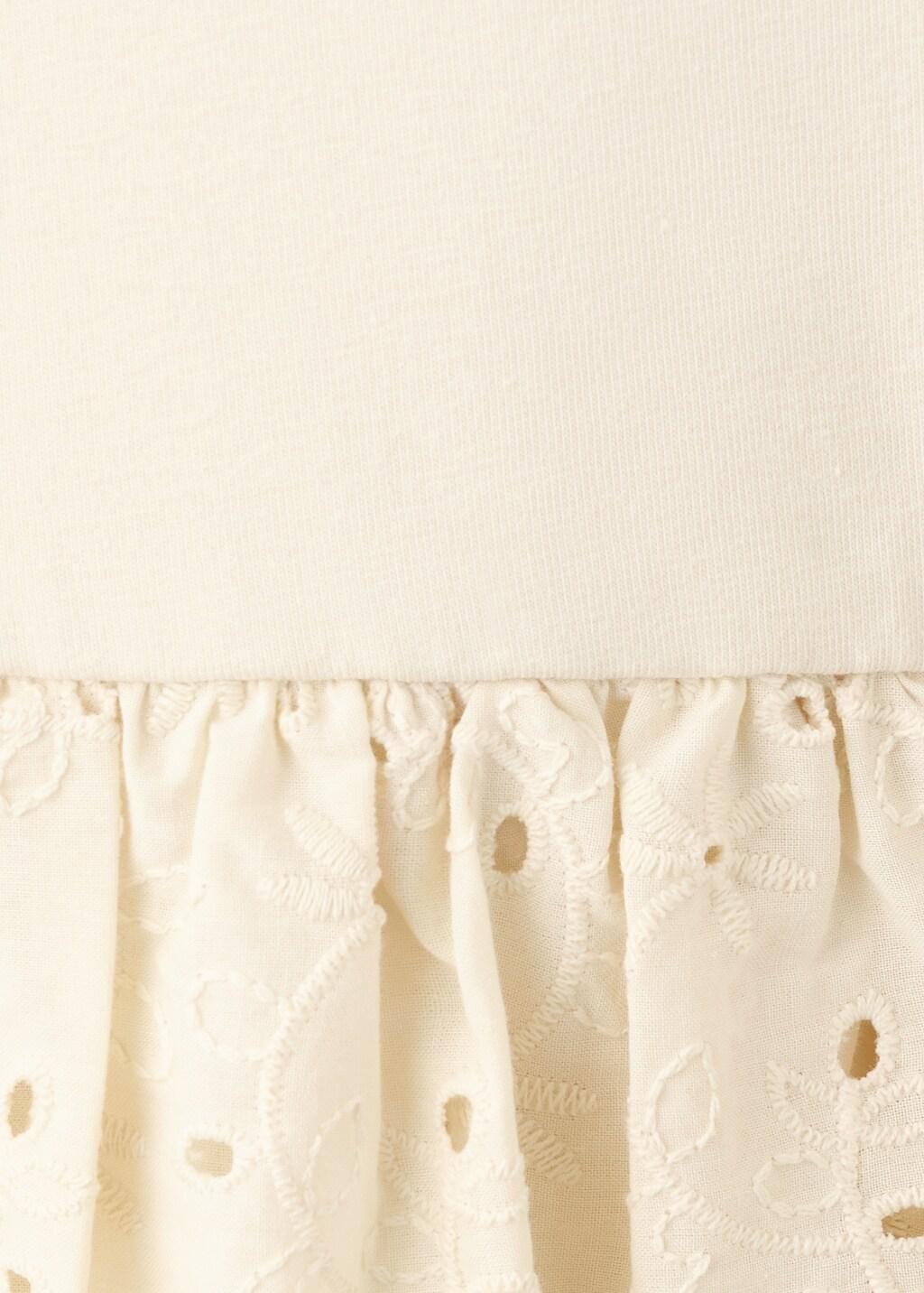 Brown Strapless Dress With Broderie Anglaise Embroidery, Light Pastel Brown, medium