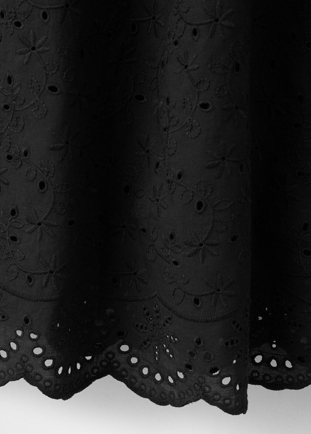 Black Strapless Dress With Broderie Anglaise Embroidery, Black, large image number 5