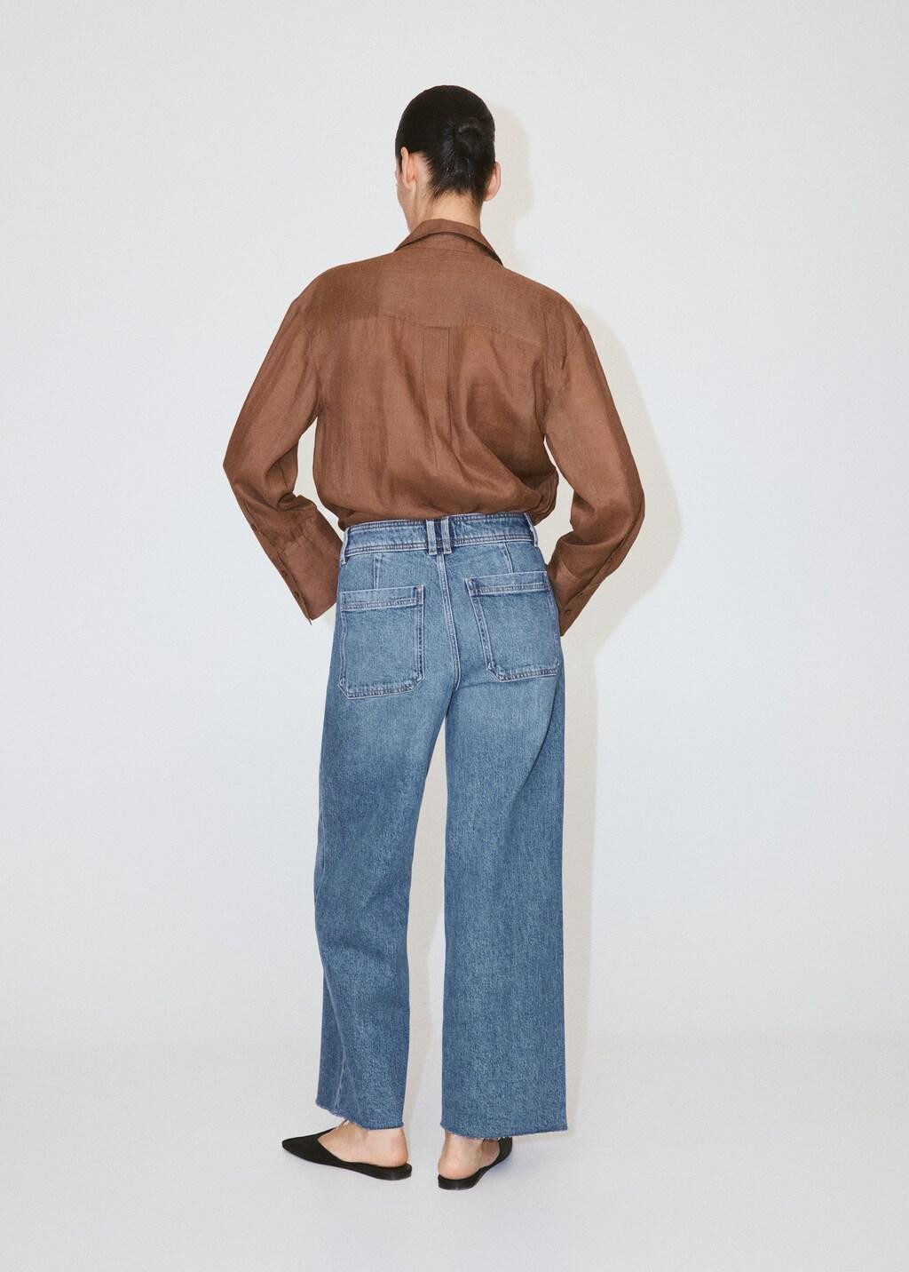 Blue Catherin Culotte High-Rise Jeans, Open Blue, medium