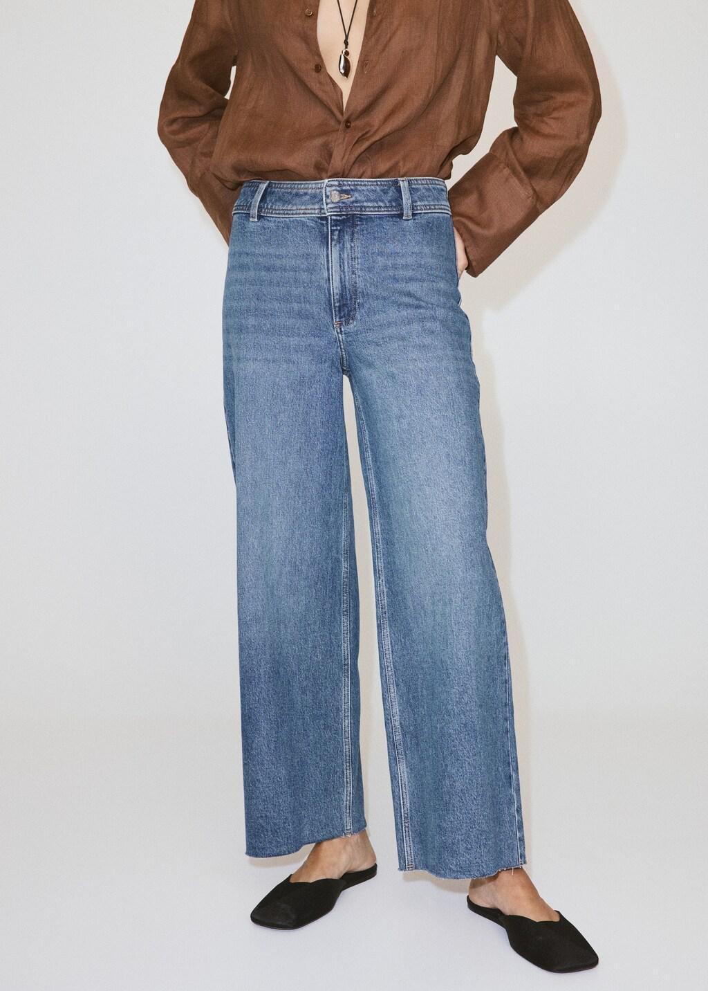 Blue Catherin Culotte High-Rise Jeans, Open Blue, large image number 4