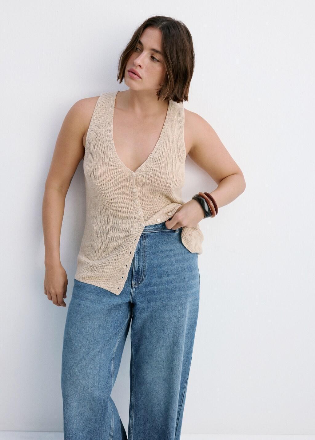 Blue Catherin Culotte High-Rise Jeans, Open Blue, large image number 6