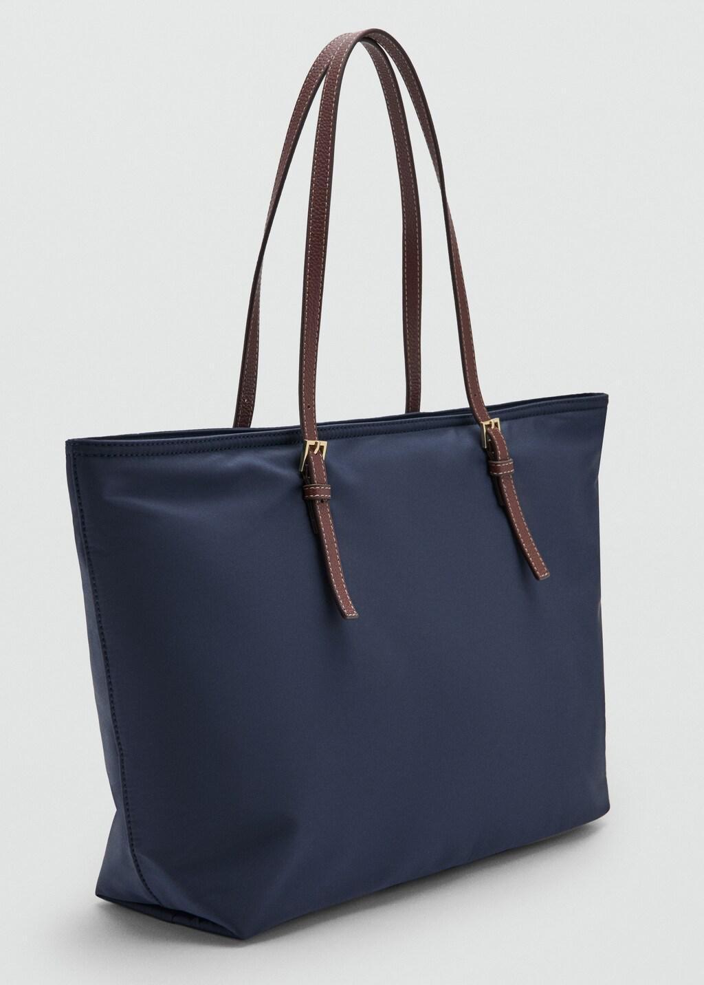 Navy Shopper Bag With Buckle Details, Navy, medium