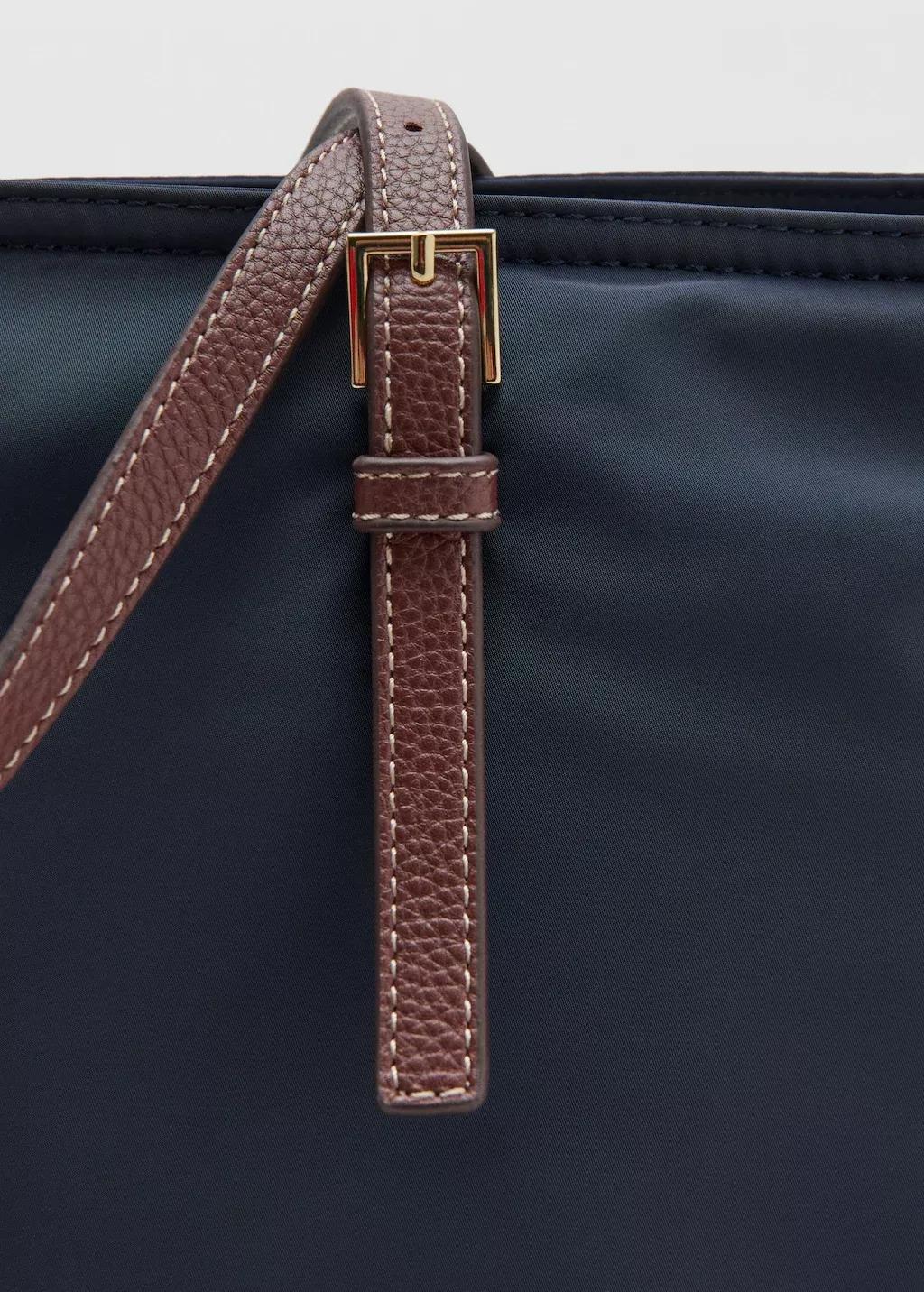 Navy Shopper Bag With Buckle Details, Navy, medium