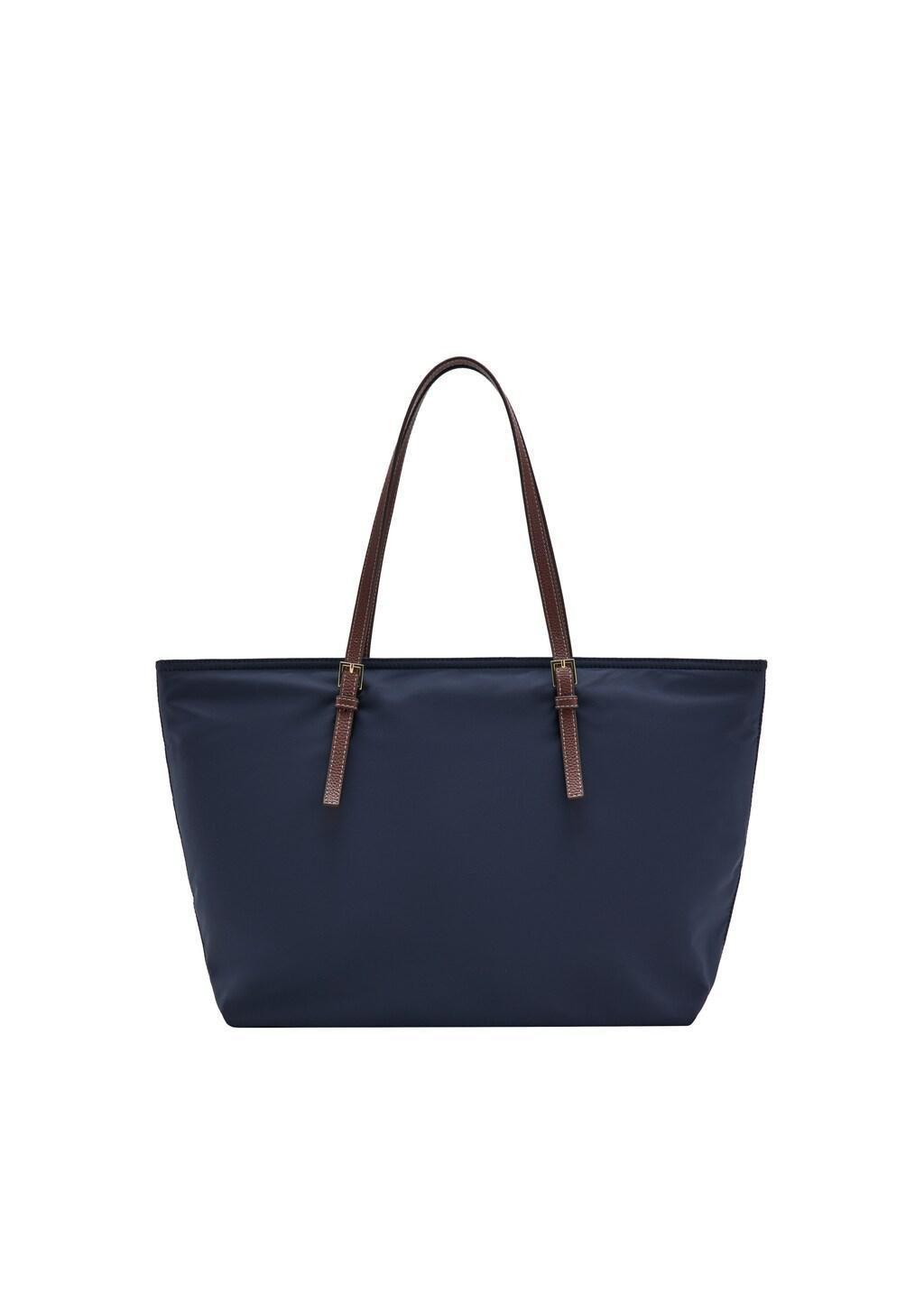 Navy Shopper Bag With Buckle Details, Navy, large image number 2
