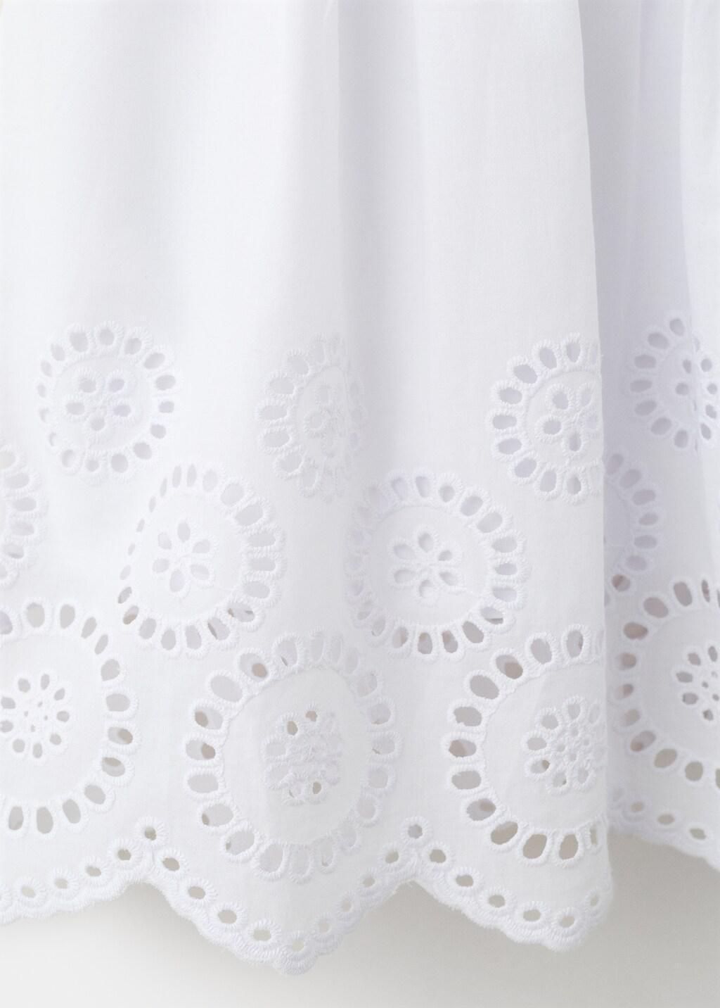 White Short Cutwork Dress, White, large image number 5
