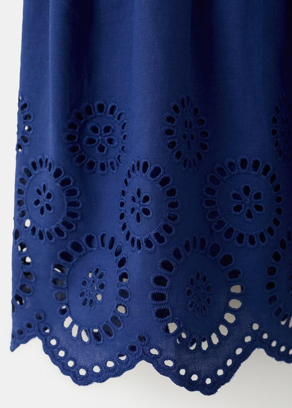 Blue Short Cutwork Dress, Medium Blue, large image number 4