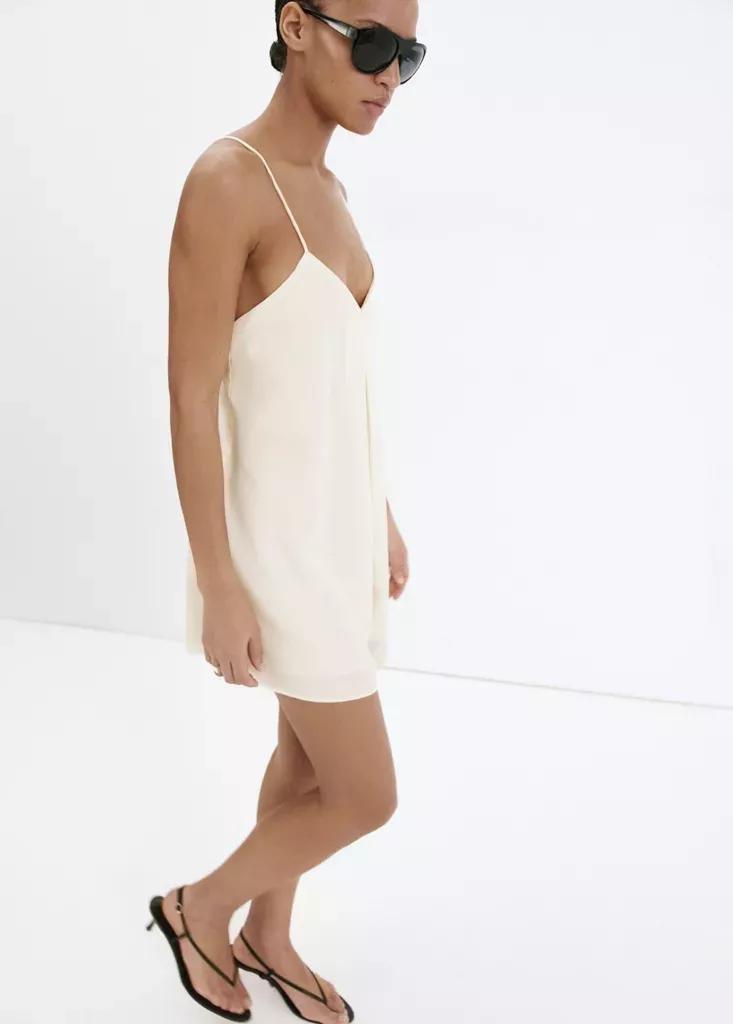 Beige Straight-Leg Jumpsuit With Open Back, Light Beige, large image number 0