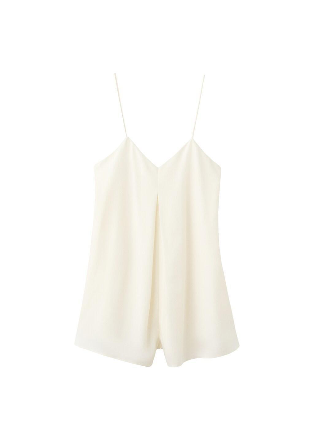 Beige Straight-Leg Jumpsuit With Open Back, Light Beige, large image number 4