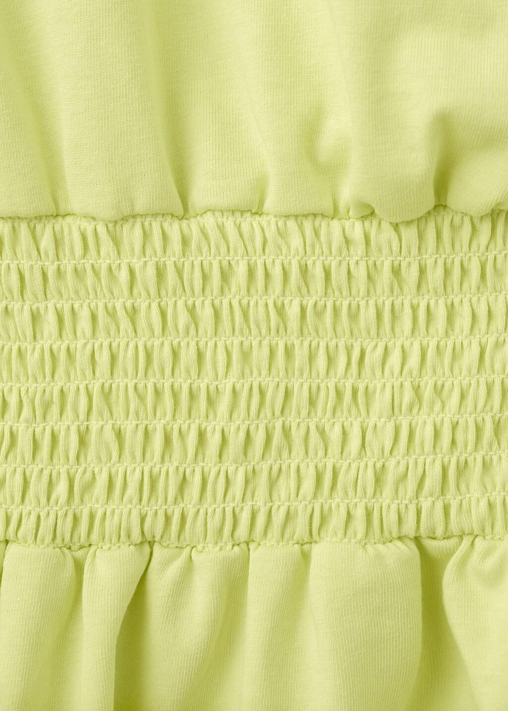 Yellow Ruched Bardot Dress, Kids Girls, Bright Yellow, large image number 2