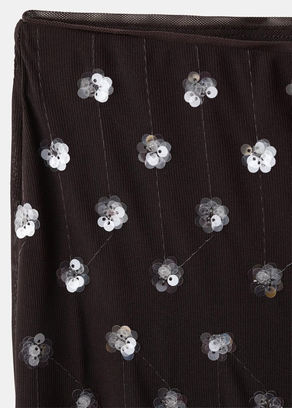 Brown Straight-Leg Trousers With Sequins, Dark Brown, large image number 4