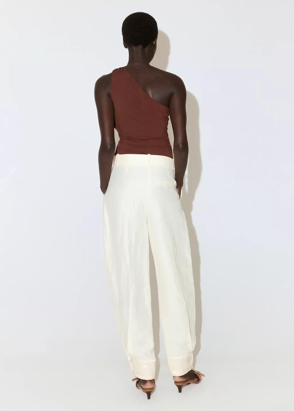 Orange Asymmetric Top With Bead Detail, Medium Orange, medium