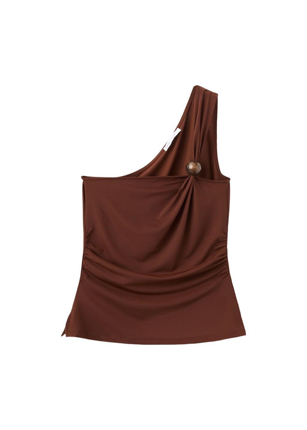 Orange Asymmetric Top With Bead Detail, Medium Orange, large image number 6
