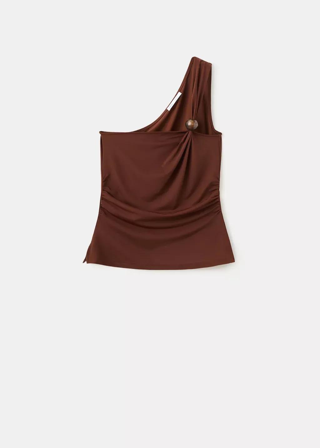 Orange Asymmetric Top With Bead Detail, Medium Orange, large image number 7