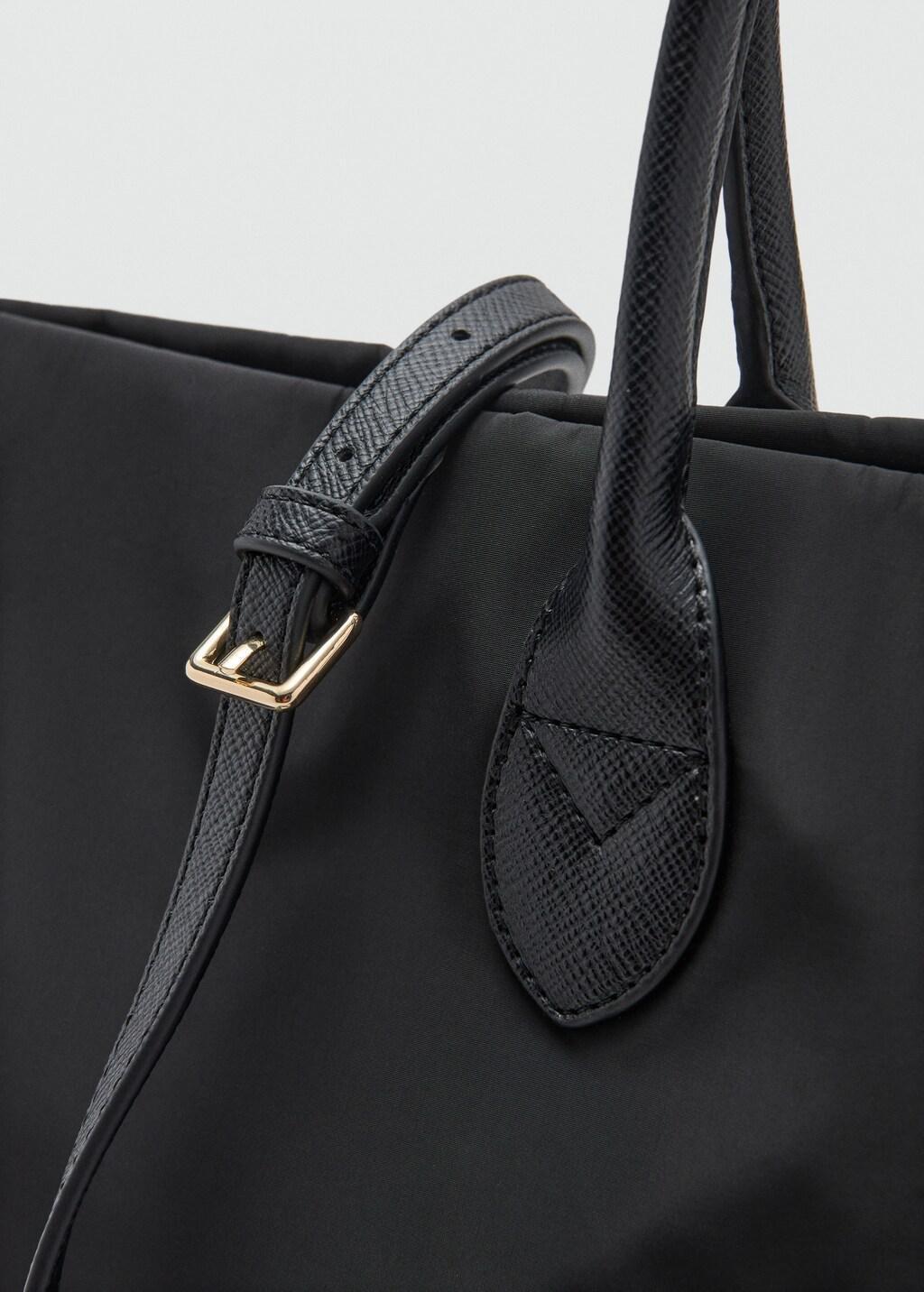 Black Shopper Bag With Double Handle, Black, large image number 1