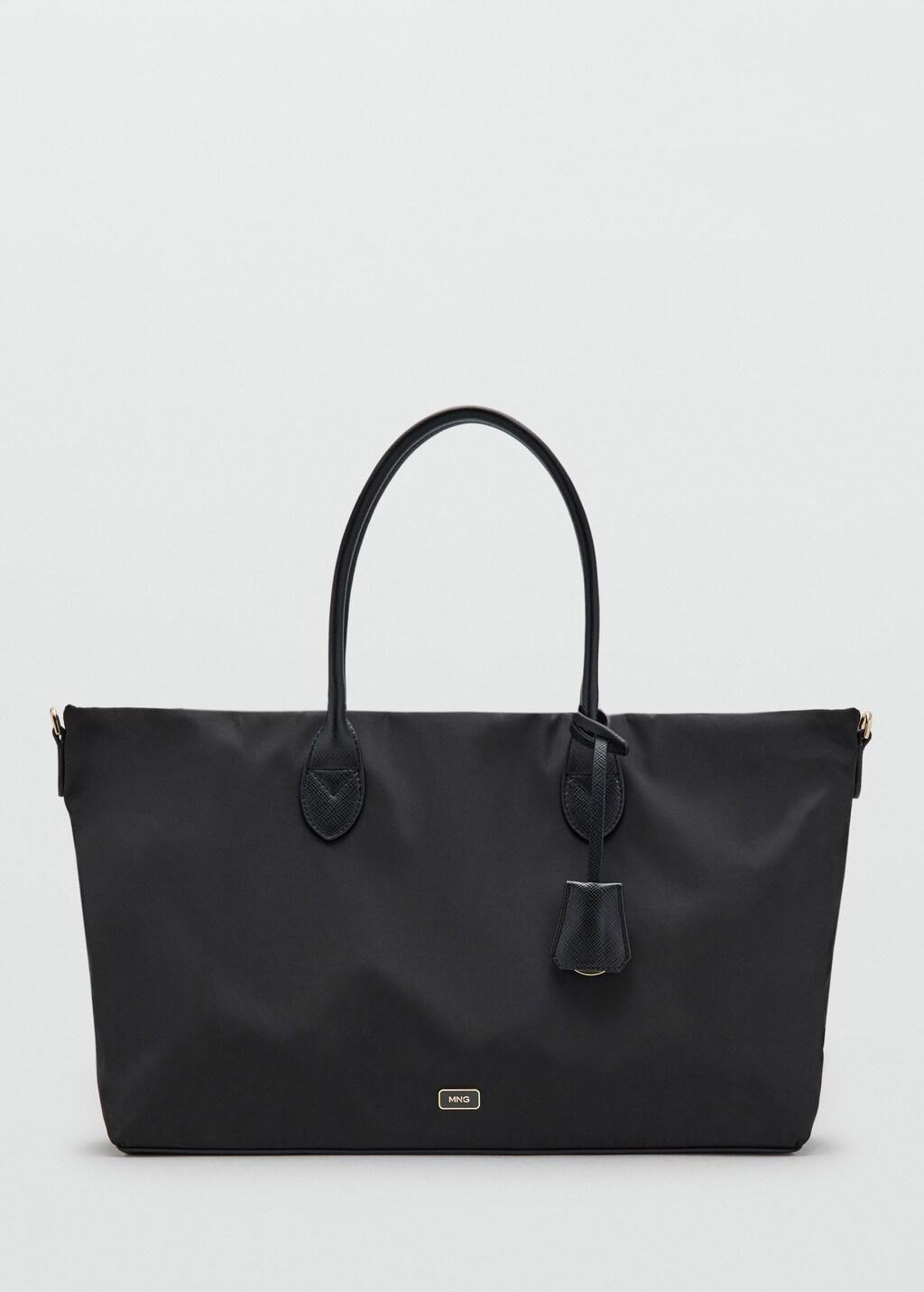 Black Shopper Bag With Double Handle, Black, large image number 3