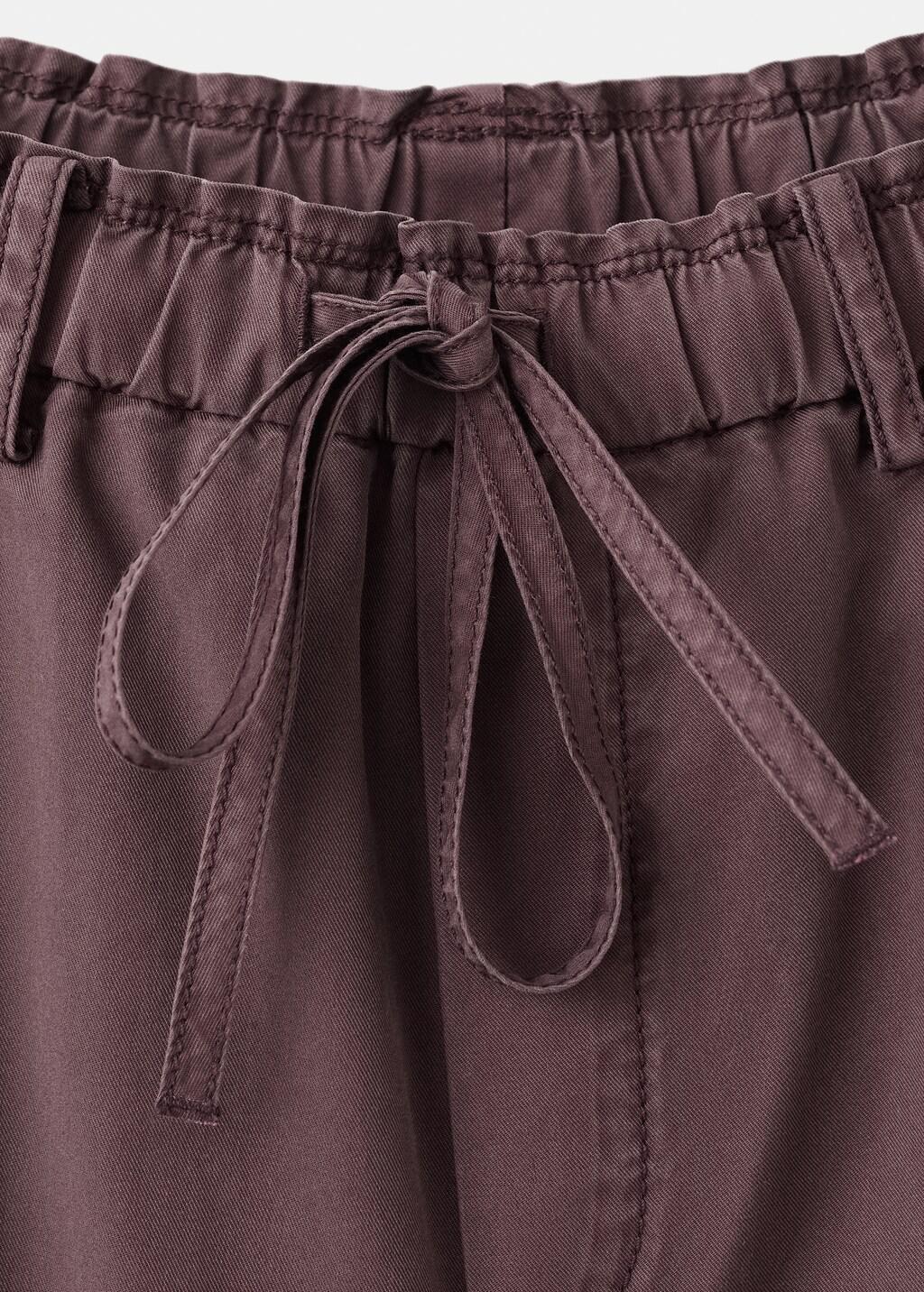 Purple Baggy Trousers With Ties, Medium Purple, large image number 1