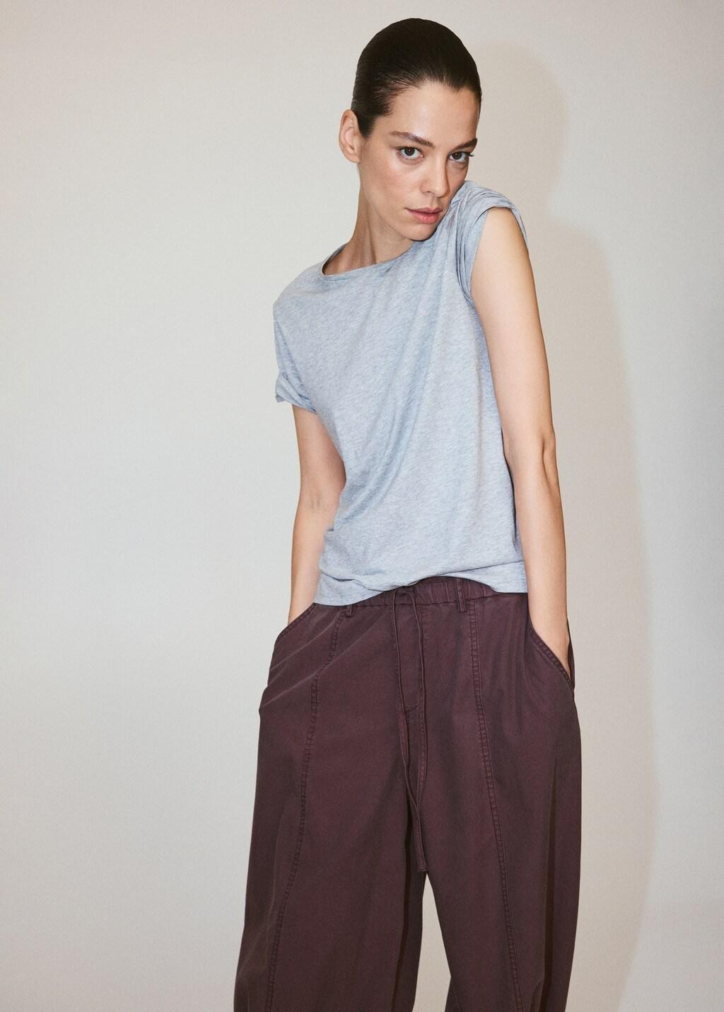 Purple Baggy Trousers With Ties, Medium Purple, large image number 4