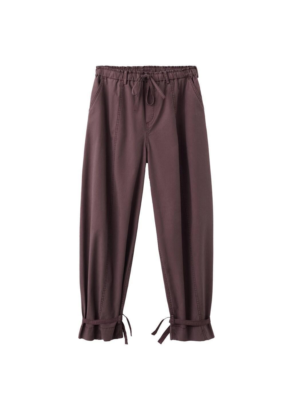 Purple Baggy Trousers With Ties, Medium Purple, large image number 6