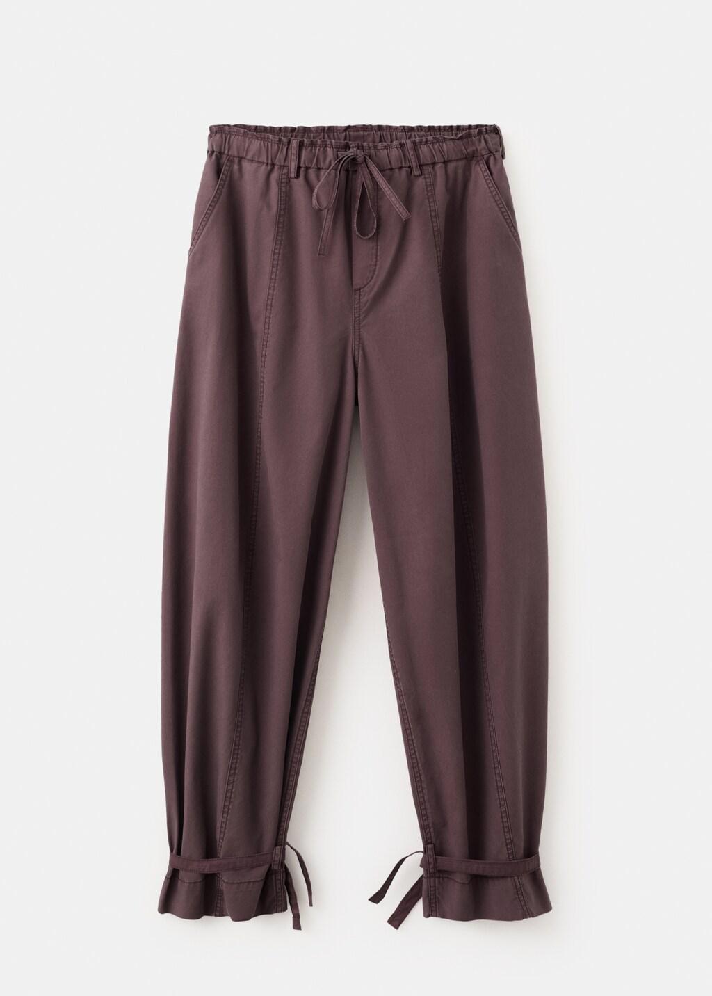 Purple Baggy Trousers With Ties, Medium Purple, large image number 7