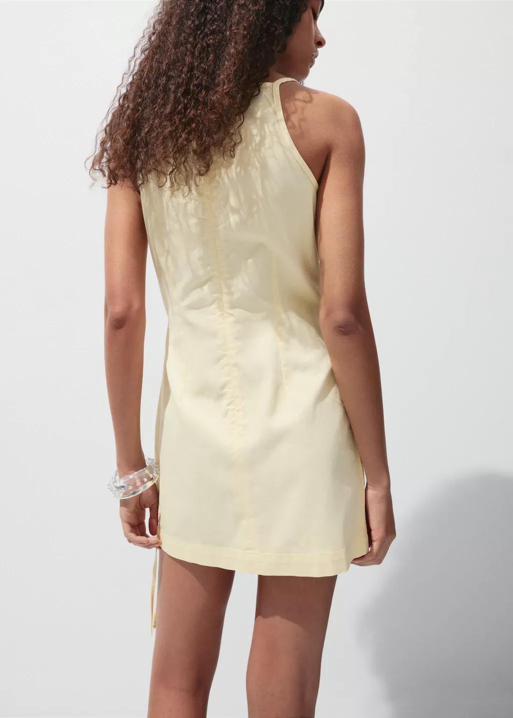 YELLOW Strappy dress with tie detail, Yellow, large image number 2