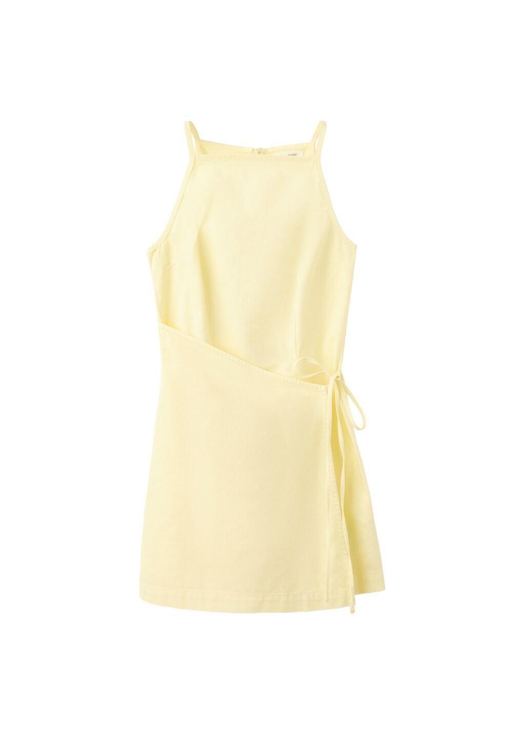 YELLOW Strappy dress with tie detail, Yellow, large image number 6