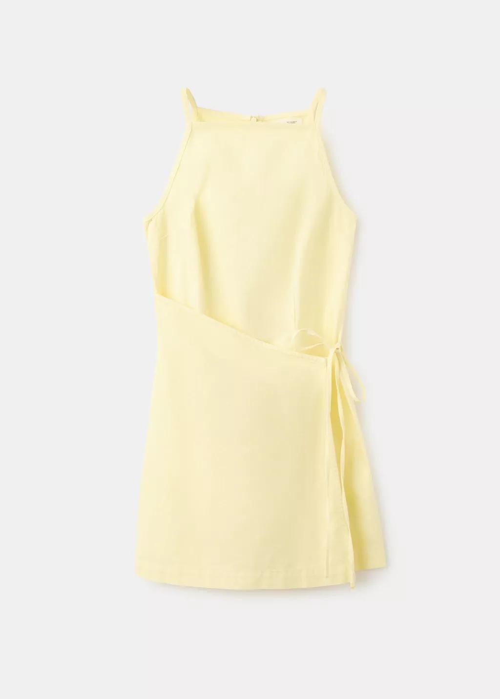 YELLOW Strappy dress with tie detail, Yellow, large image number 7