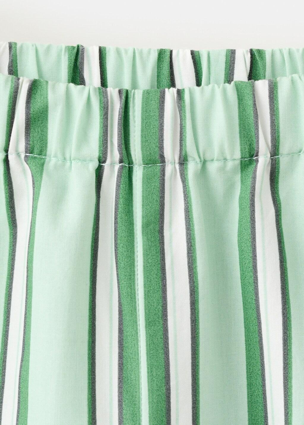Green Striped Trousers With Flounces, Baby Girls, Green, large image number 1