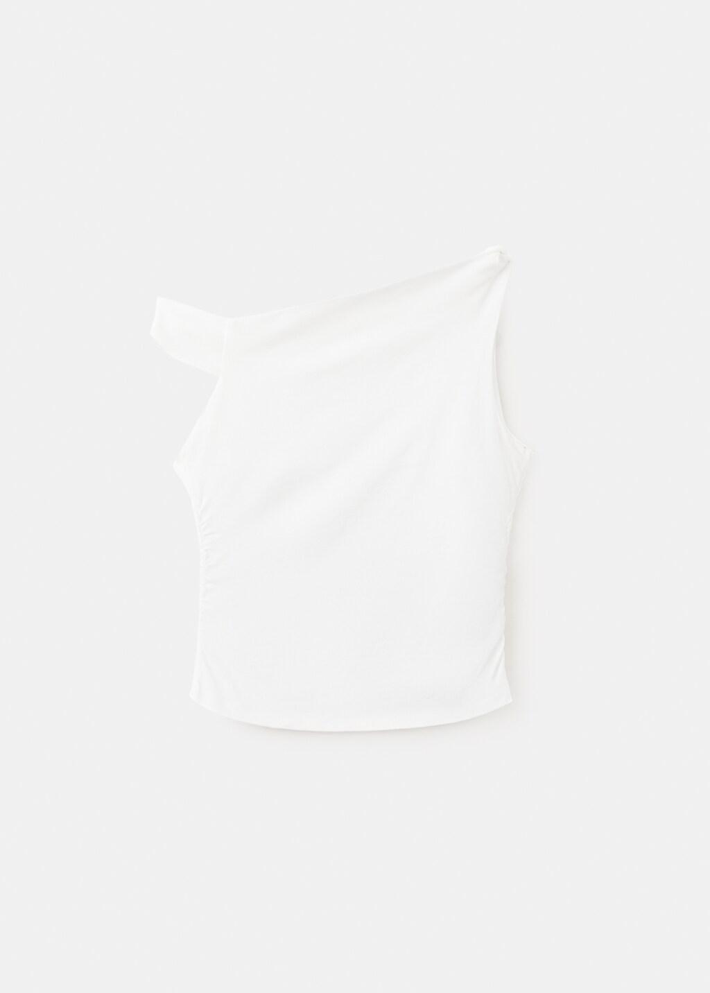 White Boat-Neck Top, Kids Girls, Natural White, large image number 2