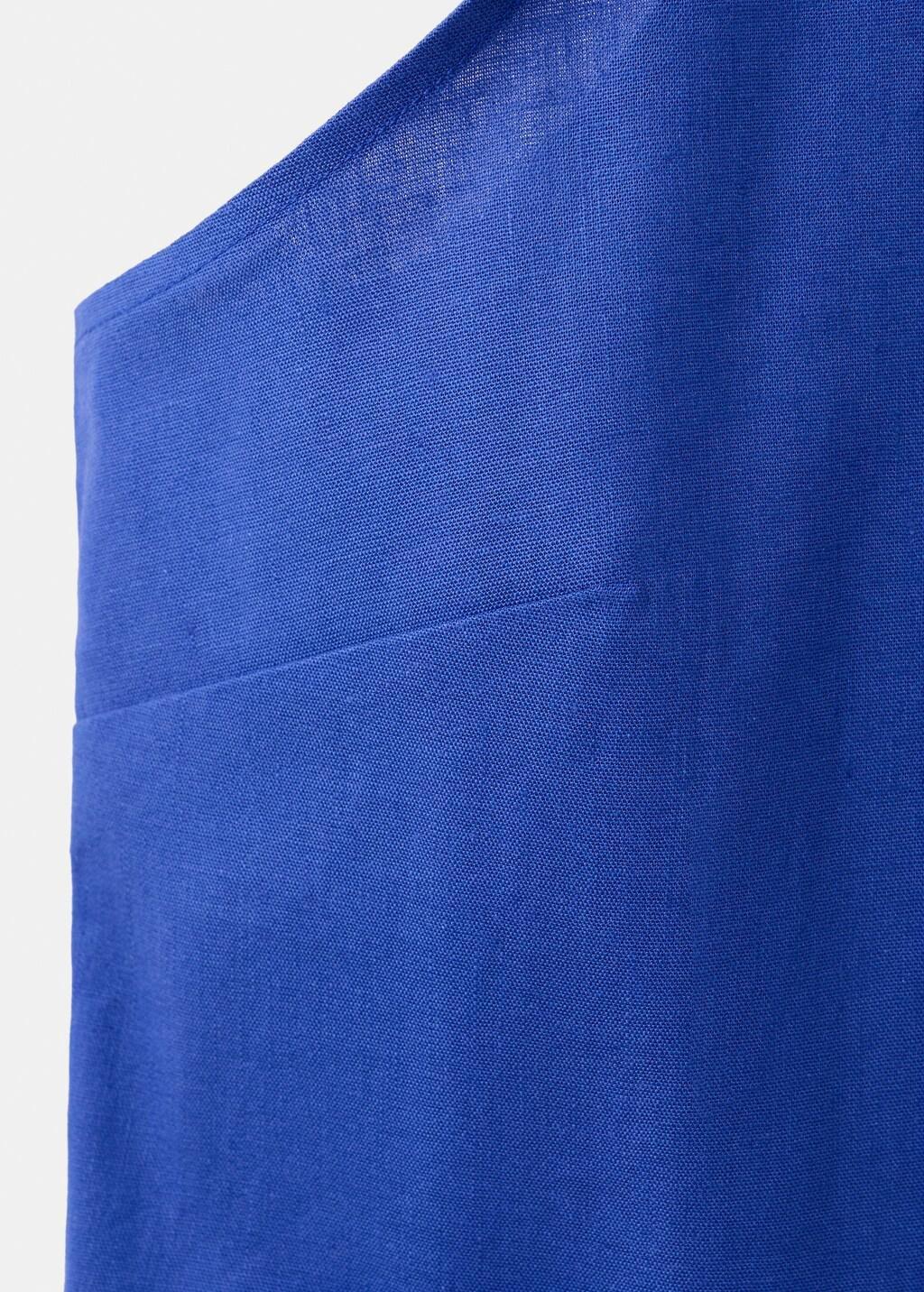 Blue Linen Cotton Halter Top, Medium Blue, large image number 5