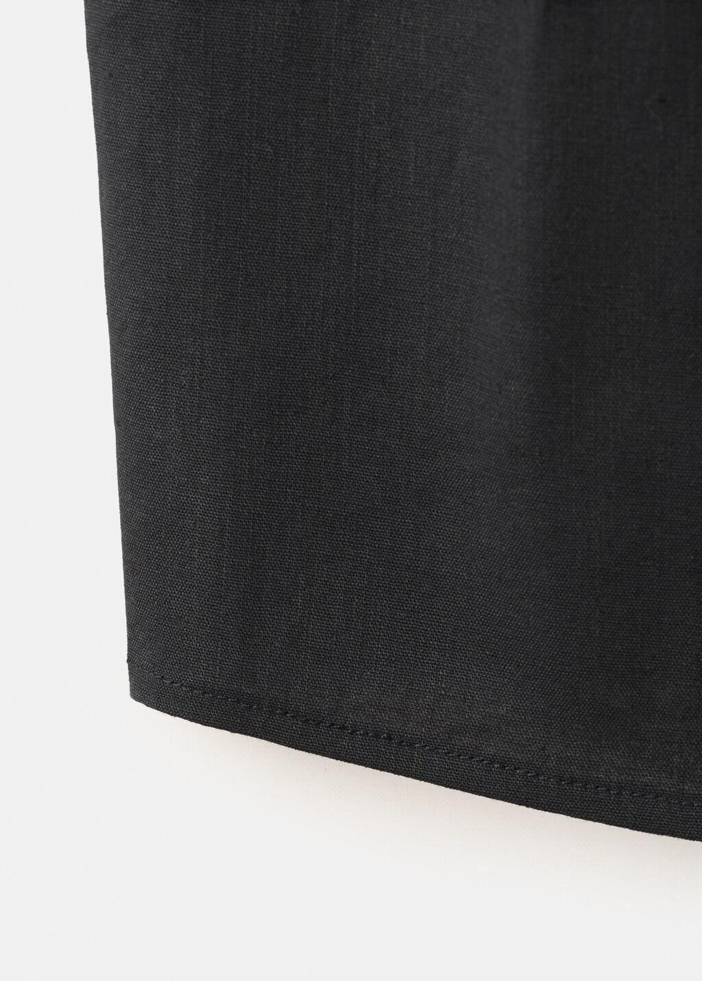 Black Linen Cotton Halter Top, Black, large image number 5